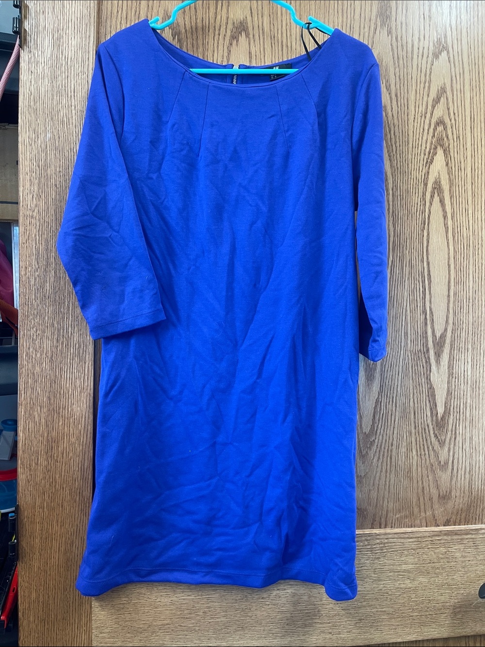 H&M Bright Royal Blue Midi Shift Dress